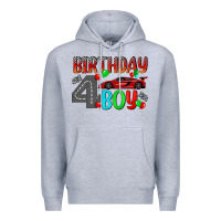 Heather Grey birthday boy 4 Premium Hoodie - BundleAndBundleShop