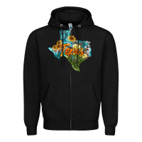 Black western texas map Zipper Hoodie - AdoDesignShop