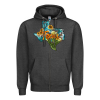 Charcoal Heather western texas map Zipper Hoodie - AdoDesignShop