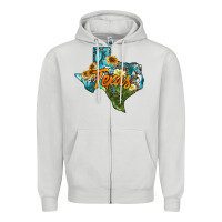 Dove Grey western texas map Zipper Hoodie - AdoDesignShop