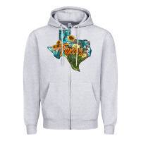 Heather Grey western texas map Zipper Hoodie - AdoDesignShop