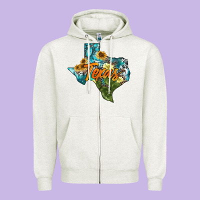 Western Texas Map Zipper Hoodie Designed By Adodesignshop