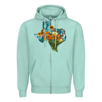 Seafoam western texas map Zipper Hoodie - AdoDesignShop