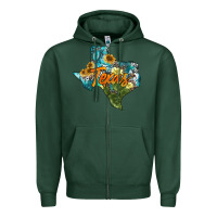Sports Green western texas map Zipper Hoodie - AdoDesignShop