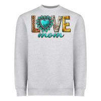 Heather Grey love mom western Heavyweight Sweatshirt - texasbilliewilder