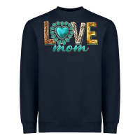 Navy love mom western Heavyweight Sweatshirt - texasbilliewilder