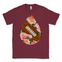 Burgundy american football and western roses teardrop Classic Tee - BundleAndBundleShop