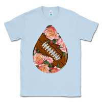 Dusty Blue american football and western roses teardrop Classic Tee - BundleAndBundleShop