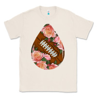 Natural american football and western roses teardrop Classic Tee - BundleAndBundleShop