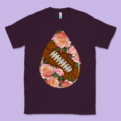 American Football And Western Roses Teardrop Classic Tee Designed By Bundleandbundleshop