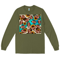 Army Green football turquoise sunflower Long Sleeve Tee - JahusDesignShop