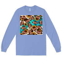 Colony Blue football turquoise sunflower Long Sleeve Tee - JahusDesignShop