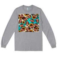 Heather Grey football turquoise sunflower Long Sleeve Tee - JahusDesignShop