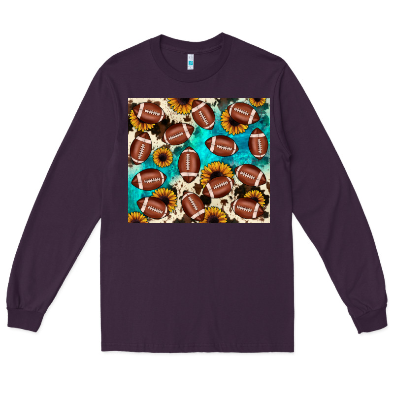 Football Turquoise Sunflower Long Sleeve Tee by JahusDesignShop | Teevron