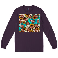 Plum football turquoise sunflower Long Sleeve Tee - JahusDesignShop