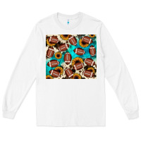 White football turquoise sunflower Long Sleeve Tee - JahusDesignShop