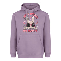 Lavender don't worry be hoppy Heavyweight Hoodie - MaliasSmallBusiness
