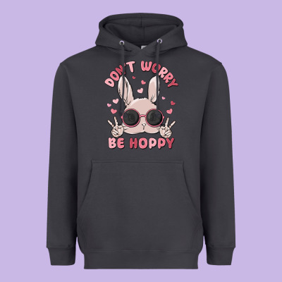 Don't Worry Be Hoppy Heavyweight Hoodie Designed By Maliassmallbusiness