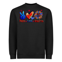Black peace love america Heavyweight Sweatshirt - Zillion Design Studio