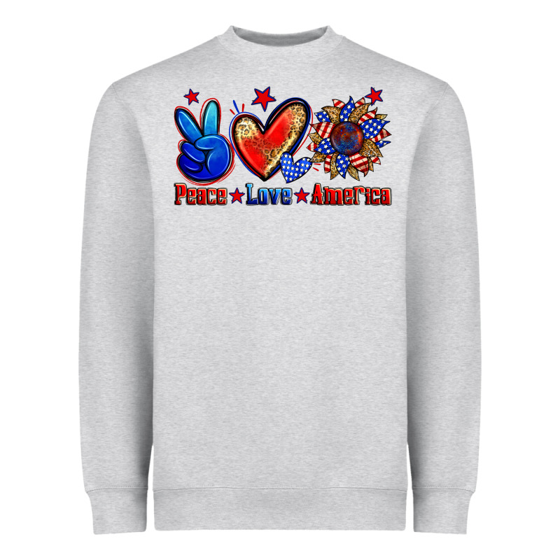 Peace Love America Heavyweight Sweatshirt by Zillion Design Studio | Teevron