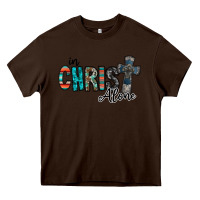 Chocolate Brown in christ alone Heavy Core Tee - RacoonDesign