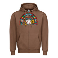 Chestnut baseball rainbow Zipper Hoodie - Artiststas
