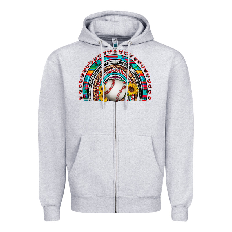 Baseball Rainbow Zipper Hoodie by Artiststas | Teevron