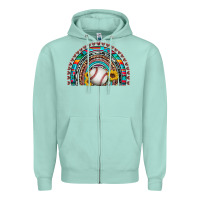 Seafoam baseball rainbow Zipper Hoodie - Artiststas