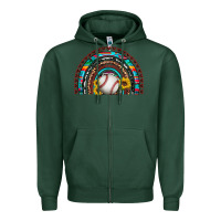 Sports Green baseball rainbow Zipper Hoodie - Artiststas