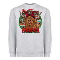 Heather Grey Highland Heifer Christmas Heavyweight Sweatshirt - RanaPortraitStore
