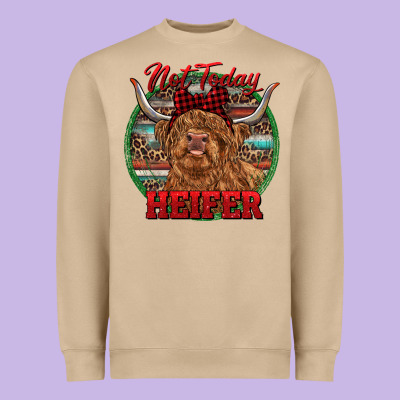 Highland Heifer Christmas Heavyweight Sweatshirt Designed By Ranaportraitstore