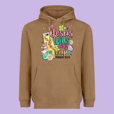 Easter Jesus Fills My Cup Heavyweight Hoodie Designed By Maliassmallbusiness