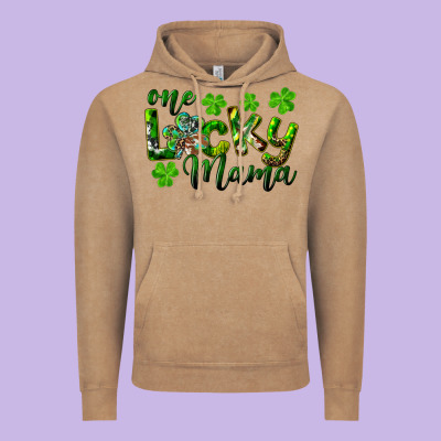 St. Patrick's Day One Lucky Mama Vintage Hoodie Designed By Ranaportraitstore