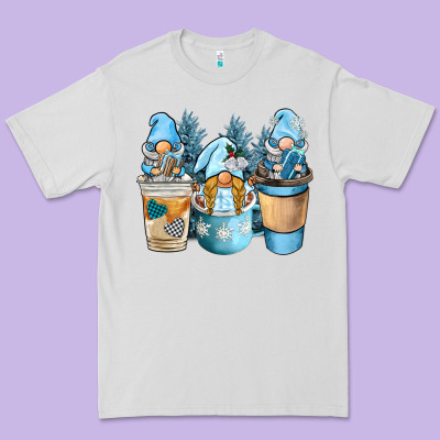 Winter Coffee Gnome Premium Tee Designed By Barkaloodesign