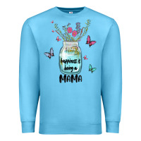Ocean Blue mama preview costom name Premium Sweatshirt - MaliasSmallBusiness