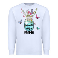 White mama preview costom name Premium Sweatshirt - MaliasSmallBusiness