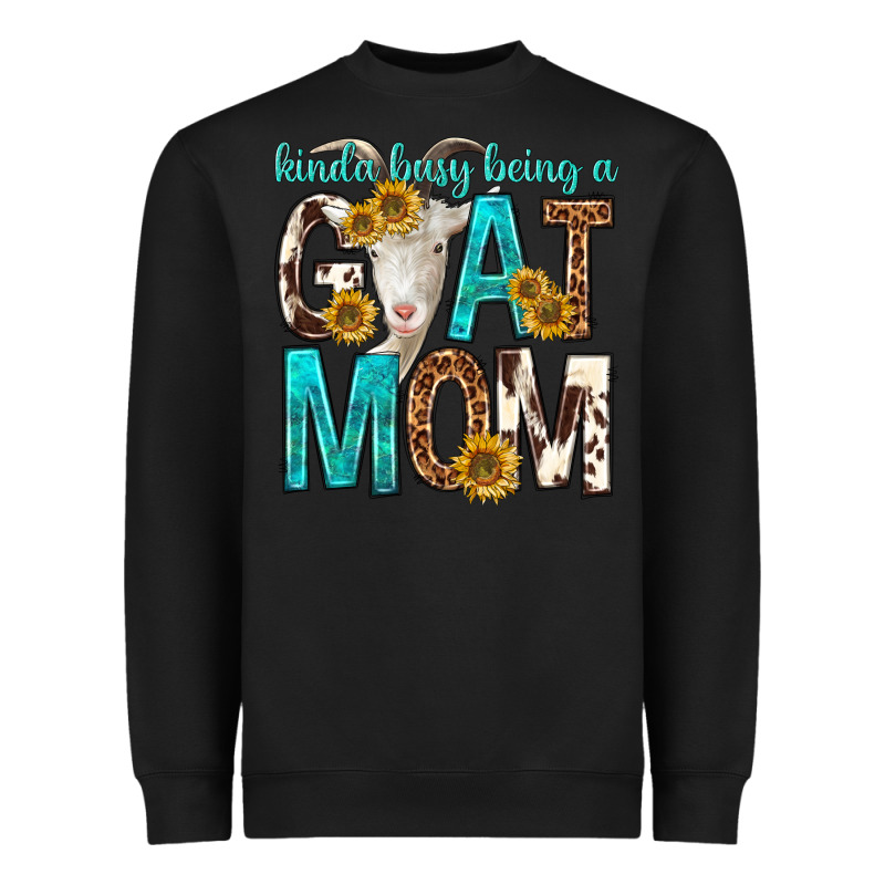 Kinda Busy Being A Goat Mom Heavyweight Sweatshirt by texasbilliewilder | Teevron