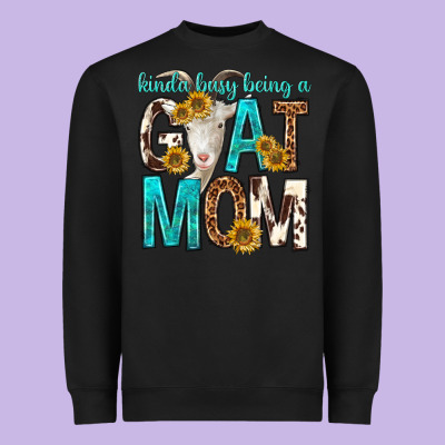 Kinda Busy Being A Goat Mom Heavyweight Sweatshirt Designed By Texasbilliewilder