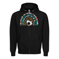 Black soccer rainbow Zipper Hoodie - Artiststas