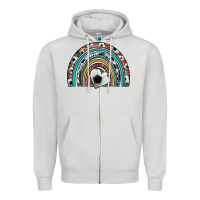 Dove Grey soccer rainbow Zipper Hoodie - Artiststas