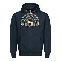 Navy soccer rainbow Zipper Hoodie - Artiststas