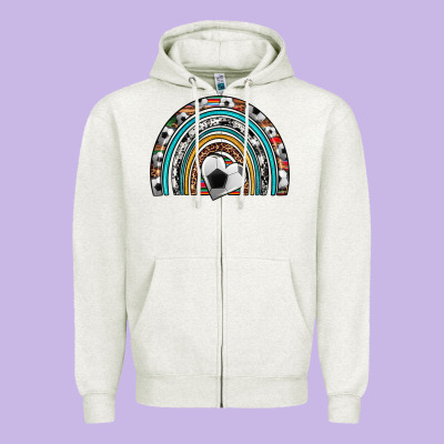 Soccer Rainbow Zipper Hoodie Designed By Artiststas