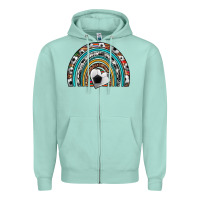Seafoam soccer rainbow Zipper Hoodie - Artiststas