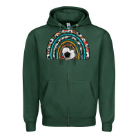 Sports Green soccer rainbow Zipper Hoodie - Artiststas