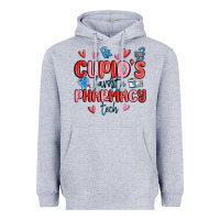 Heather Grey cupid's favorite pharmacy tech Heavyweight Hoodie - MaliasSmallBusiness