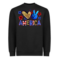 Black peace love america Heavyweight Sweatshirt - Zillion Design Studio