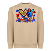 Mushroom peace love america Heavyweight Sweatshirt - Zillion Design Studio
