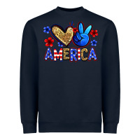 Navy peace love america Heavyweight Sweatshirt - Zillion Design Studio