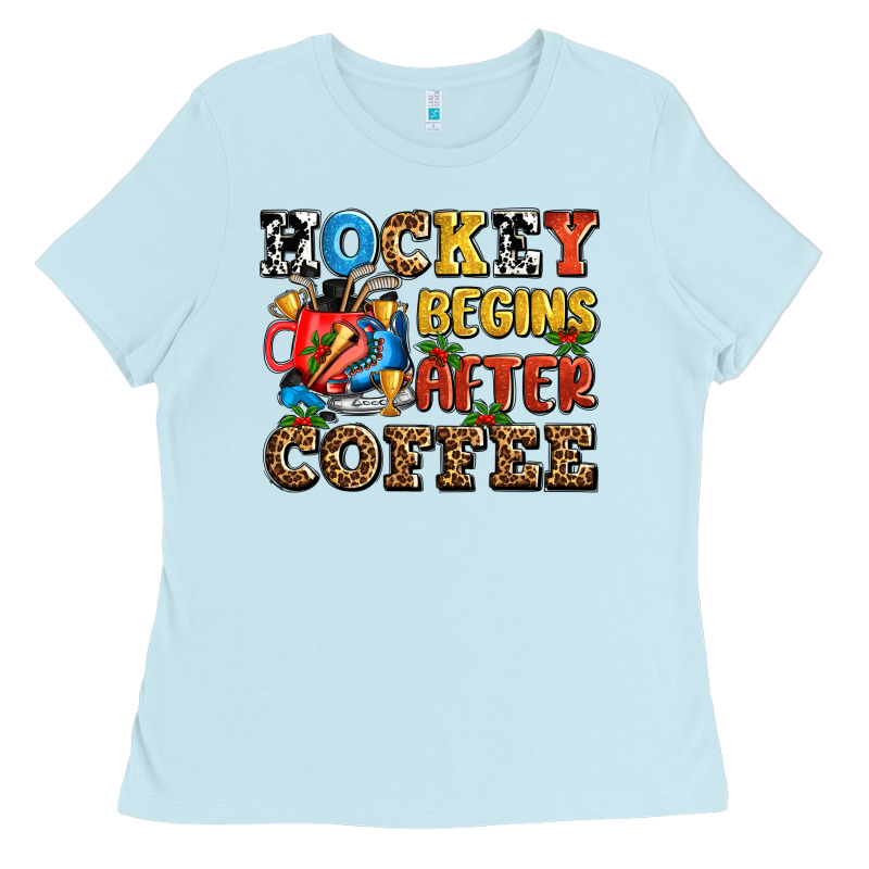 Hockey Begins After Coffee Ado Ladies Tee by AdoDesignShop | Teevron