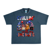 Midnight Navy Chillin' with my gnomies 4th of July Urban Heavy Tee - CowGirlArtShop